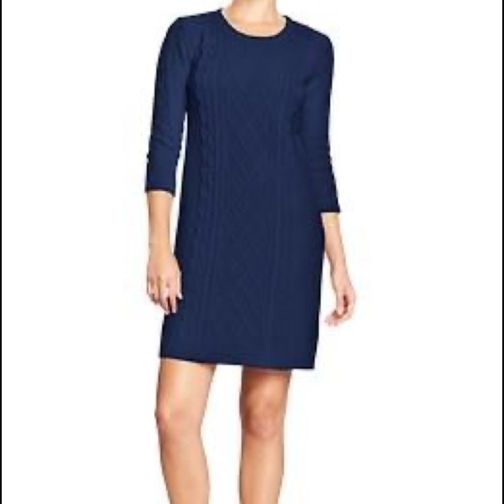 Navy Cable Knit Sweater Dress